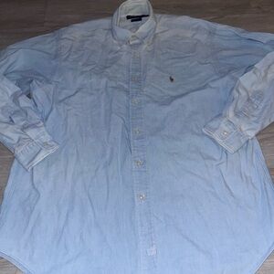 Light blue Ralph Lauren 100% cotton button-up shirt large